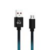POWERTECH Καλώδιο USB σε Micro USB leather PTR-0028, 1m, μαύρο/μπλέ | Αξεσουάρ κινητών | elabstore.gr