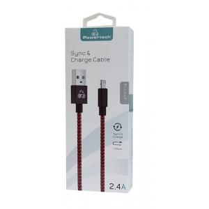 POWERTECH Καλώδιο USB σε Lightning eco small PTR-0031 copper 1m κόκκινο | Αξεσουάρ κινητών | elabstore.gr