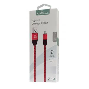 POWERTECH Καλώδιο USB σε Lightning eco flat PTR-0036 copper 1m, κόκκινο | Αξεσουάρ κινητών | elabstore.gr