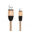 POWERTECH Καλώδιο USB σε Type-C eco flat PTR-0037 copper, 1m ,χρυσό | Αξεσουάρ κινητών | elabstore.gr
