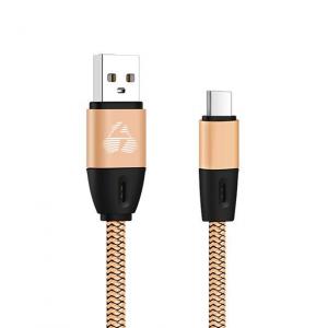 POWERTECH Καλώδιο USB σε Type-C eco flat PTR-0037 copper, 1m ,χρυσό | Αξεσουάρ κινητών | elabstore.gr