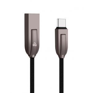 POWERTECH Καλώδιο USB σε Type C ele zinc PTR-0040 copper, 1m, μαύρο | Αξεσουάρ κινητών | elabstore.gr