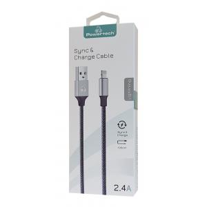 POWERTECH Καλώδιο USB σε Lightning eco small PTR-0049 copper, 1m, ασημί | Αξεσουάρ κινητών | elabstore.gr