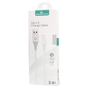 POWERTECH Καλώδιο USB σε Lightning eco PTR-0059 copper, 1m , λευκό | Αξεσουάρ κινητών | elabstore.gr