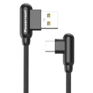 POWERTECH Καλώδιο USB σε Type-C game 90 PTR-0067 copper, 1m, μαύρο | Αξεσουάρ κινητών | elabstore.gr