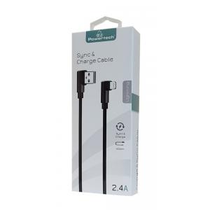 POWERTECH Καλώδιο USB σε Lightning game 90 PTR-0078 copper, 1m, μαύρο | Αξεσουάρ κινητών | elabstore.gr
