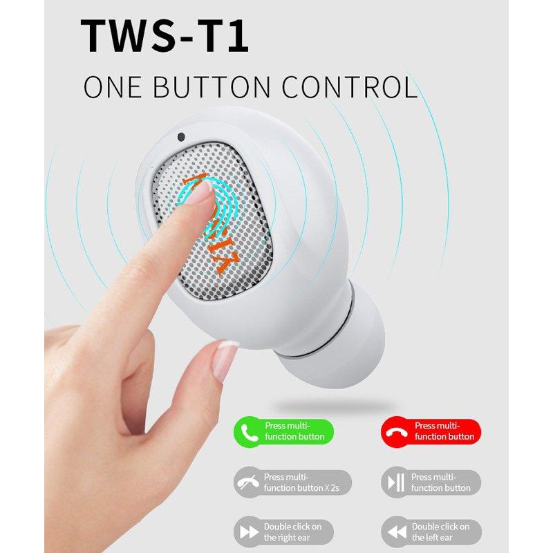 YISON bluetooth headset TWS-T1-WH true wireless, με θήκη φόρτισης, λευκό | eLabstore.gr YISON bluetooth headset TWS-T1-WH true wireless, με θήκη φόρτισης, λευκό | Αξεσουάρ κινητών | elabstore.gr