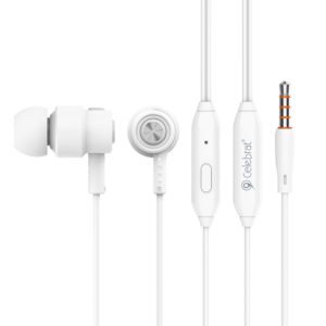 CELEBRAT Earphones CLB-V1-WH με μικρόφωνο, 10mm, 3.5mm, 1.2m, λευκό | Αξεσουάρ κινητών | elabstore.gr