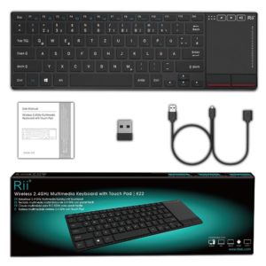 RIITEK Ασύρματο πληκτρολόγιο mini RT-K22-BK με touchpad, 2.4GHz, μαύρο | Συνοδευτικά PC | elabstore.gr