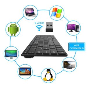 RIITEK Ασύρματο πληκτρολόγιο mini RT-K22-BK με touchpad, 2.4GHz, μαύρο | Συνοδευτικά PC | elabstore.gr