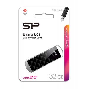 SILICON POWER USB Flash Ultima U03, 32GB, USB 2.0, μαύρο | Συνοδευτικά PC | elabstore.gr