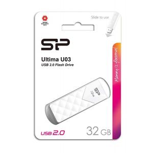SILICON POWER USB Flash Ultima U03, 32GB, USB 2.0, λευκό | Συνοδευτικά PC | elabstore.gr