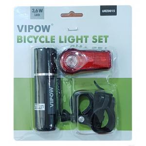 VIPOW σετ φωτισμού ποδηλάτου URZ0015, 3.6W & 0.4W, μαύρο | Gadgets | elabstore.gr