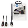 NEDIS CABW24020AT02 Subwoofer Cable 2x RCA Male - RCA Female 0.2 m Anthracite | ΚΑΛΩΔΙΑ / ADAPTORS | elabstore.gr