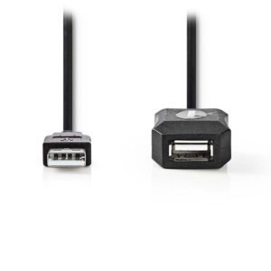 NEDIS CCGP60EXTBK250 Active USB 2.0 Extension Cable A Male - A Female 25 m Black | ΚΑΛΩΔΙΑ / ADAPTORS | elabstore.gr