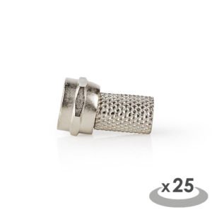 NEDIS CSVC41902ME F Connector Male | For 7.4mm Coaxial Cables 25 pieces Metal | ΚΑΛΩΔΙΑ / ADAPTORS | elabstore.gr