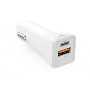 POWERTECH Φορτιστής Αυτοκινήτου PT-712, 1x USB, 1x Type-C, 3A, λευκό | Αξεσουάρ κινητών | elabstore.gr