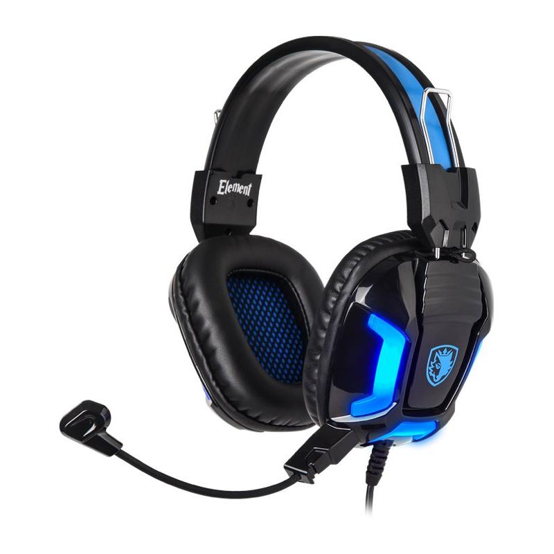 SADES Gaming Headset Element SA-702-BL, blue LED, 3.5mm, 40mm ακουστικά | eLabstore.gr SADES Gaming Headset Element SA-702-BL, blue LED, 3.5mm, 40mm ακουστικά | Συνοδευτικά PC | elabstore.gr
