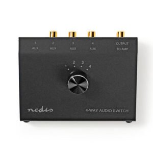 NEDIS ASWI2404BK Analogue Audio Switch 3.5 mm Female + 3x (2x RCA Female) - 2x R | ΕΙΚΟΝΑ / ΗΧΟΣ | elabstore.gr