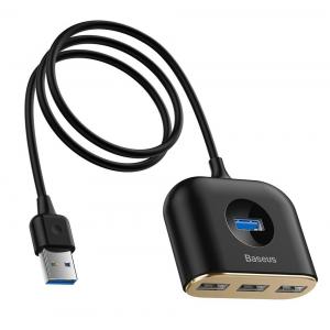 BASEUS USB hub CAHUB-AY01, 1x USB 3.0, 3x USB 2.0, μαύρο | Συνοδευτικά PC | elabstore.gr