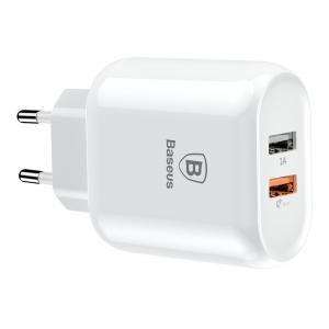 BASEUS φορτιστής τοίχου CCALL-AG02, 2x USB, Quick Charge 23W, λευκός | Αξεσουάρ κινητών | elabstore.gr
