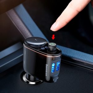 BASEUS FM transmitter και φορτιστής CCALL-RH01, 3.4A, USB, BT, μαύρο | eLabstore.gr