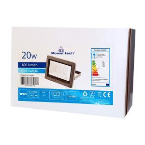 POWERTECH LED Προβολέας PRWOS-20W65 20W, Daylight 6500K, IP65, 1600lm | Φωτισμός | elabstore.gr