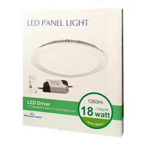 POWERTECH LED Panel RRP-20518W65, χωνευτό, 18W, daylight 6500K, 1440lm | eLabstore.gr POWERTECH LED Panel RRP-20518W65, χωνευτό, 18W, daylight 6500K, 1440lm | Φωτισμός | elabstore.gr