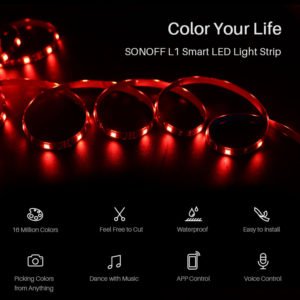 SONOFF Smart LED καλωδιοταινία SNF-L1-2M, RGB, αδιάβροχη, WiFi, 2m | Οικιακές & Προσωπικές Συσκευές | elabstore.gr