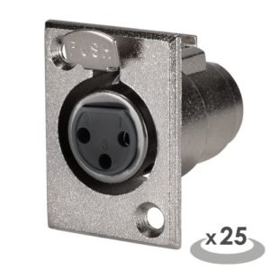 NEDIS CAVC15911ME XLR Chassis Mount XLR 3-pin Female 25 pieces Metal | ΚΑΛΩΔΙΑ / ADAPTORS | elabstore.gr