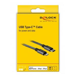 DELOCK Καλώδιο USB Type-C σε Lightning 85297, copper, 480Mbps, 1m, γκρι | eLabstore.gr DELOCK Καλώδιο USB Type-C σε Lightning 85297, copper, 480Mbps, 1m, γκρι | Αξεσουάρ κινητών | elabstore.gr