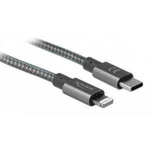 DELOCK Καλώδιο USB Type-C σε Lightning 85298, copper, 480Mbps, 2m, γκρι | Αξεσουάρ κινητών | elabstore.gr