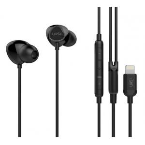 UIISII Earphones I5-BK, lighting, 8mm, 106dB, 1.2m, μαύρα | Αξεσουάρ κινητών | elabstore.gr