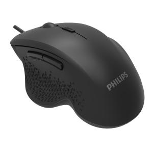 PHILIPS ενσύρματο ποντίκι SPK7444, 3200DPI, USB, 6 πλήκτρα, μαύρο | Συνοδευτικά PC | elabstore.gr