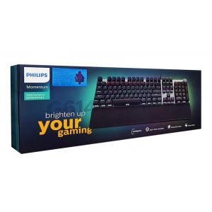 PHILIPS ενσύρματο μηχανικό πληκτρολόγιο SPK8614-BRS, brown switch, μαύρο | Συνοδευτικά PC | elabstore.gr