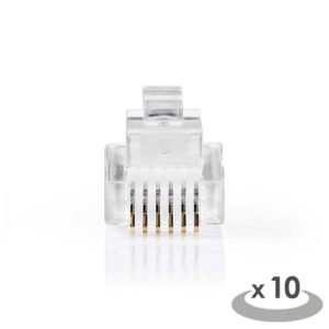 NEDIS TCGP90933TP Telecom Connector RJ12 male 10 pieces | ΚΑΛΩΔΙΑ / ADAPTORS | elabstore.gr