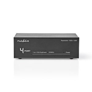 NEDIS CSPL5904BK 4-Port VGA Splitter Black | ΕΙΚΟΝΑ / ΗΧΟΣ | elabstore.gr