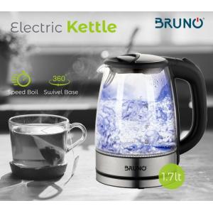 BRUNO Ηλεκτρικός βραστήρας BRN-0026, 2200w, 1.7lt, βάση 360°, LED | Οικιακές & Προσωπικές Συσκευές | elabstore.gr
