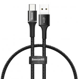 BASEUS καλώδιο USB σε Type-C CATGH-D01, LED, 3A, 0.25m, μαύρο | Αξεσουάρ κινητών | elabstore.gr