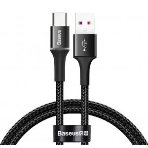 BASEUS καλώδιο USB σε Type-C CATGH-F01, LED, 5A 40W, 0.5m, μαύρο | Αξεσουάρ κινητών | elabstore.gr