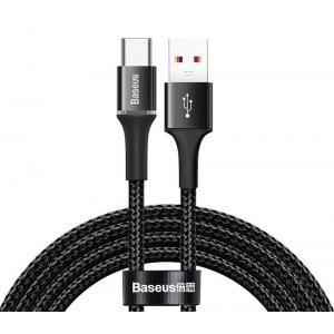 BASEUS καλώδιο USB σε Type-C CATGH-H01, LED, 5A 40W, 2m, μαύρο | Αξεσουάρ κινητών | elabstore.gr
