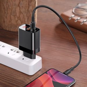 BASEUS φορτιστής τοίχου CCJMHA-A01, 2x USB, 18W, με οθόνη, μαύρο | Αξεσουάρ κινητών | elabstore.gr