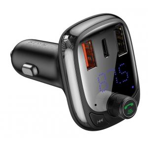 BASEUS FM transmitter με LCD οθόνη CCTM-B01, 5A, SD, Bluetooth | Gadgets | elabstore.gr