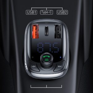 BASEUS FM transmitter με LCD οθόνη CCTM-B01, 5A, SD, Bluetooth | Gadgets | elabstore.gr