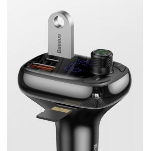 BASEUS FM transmitter με LCD οθόνη CCTM-B01, 5A, SD, BT, μαύρο | eLabstore.gr