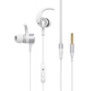 YISON Sports earphones EX230-WH με μικρόφωνο, 10mm, 1.2m, λευκό | Αξεσουάρ κινητών | elabstore.gr