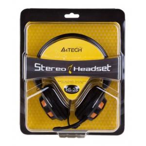 A4TECH Headset HS-28, 3.5mm, 40mm ακουστικά, πορτοκαλί | Συνοδευτικά PC | elabstore.gr