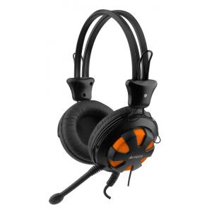 A4TECH Headset HS-28, 3.5mm, 40mm ακουστικά, πορτοκαλί | Συνοδευτικά PC | elabstore.gr