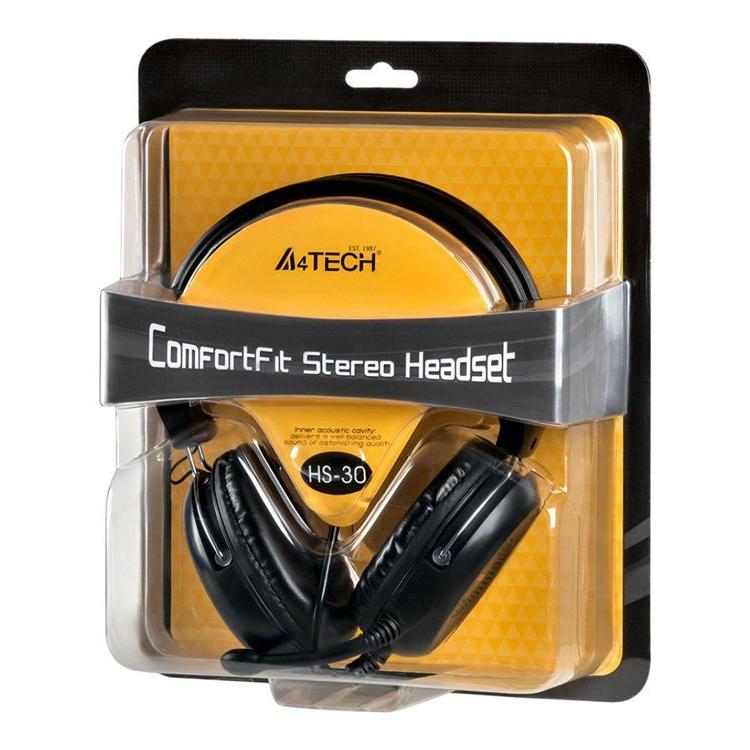 A4TECH Headset HS-30, 3.5mm, 40mm ακουστικά, μαύρα | eLabstore.gr A4TECH Headset HS-30, 3.5mm, 40mm ακουστικά, μαύρα | Συνοδευτικά PC | elabstore.gr
