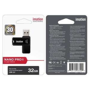 IMATION USB Flash Drive Nano Pro II KR03020006, 32GB, USB 3.0, μαύρο | Συνοδευτικά PC | elabstore.gr